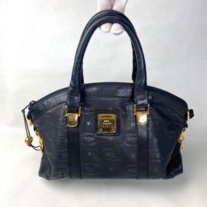 HCL Germany Handcrafted Leather Goods BLACK + GOLD Satchel BAG! MONOGRAM Star